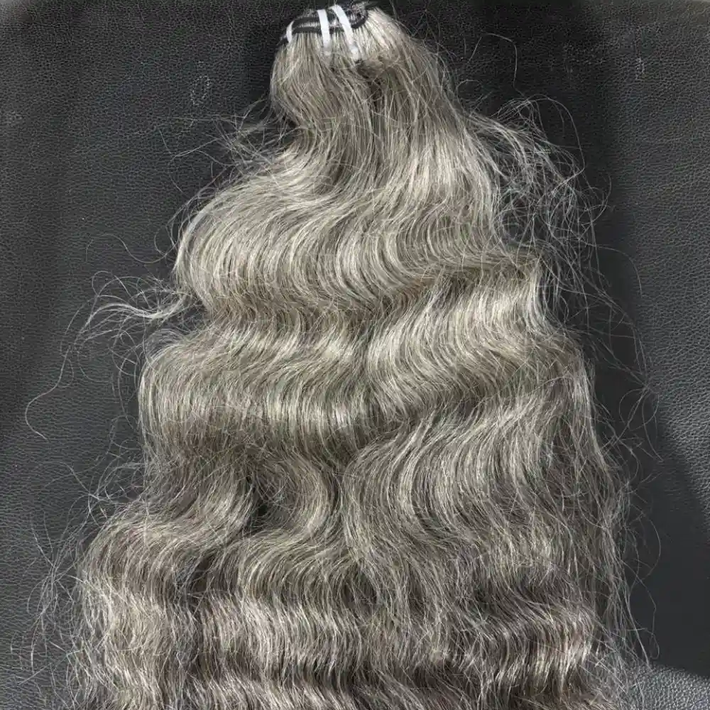 natural wavy gray weft natural wavy gray weft