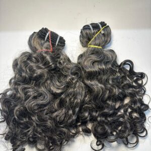 raw indian machine weft body wave bundles – soft baby curls, natural black